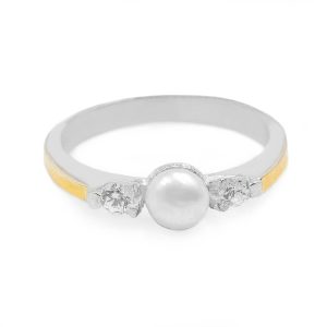 Anillo Perla- Plata 950 / Oro 18K